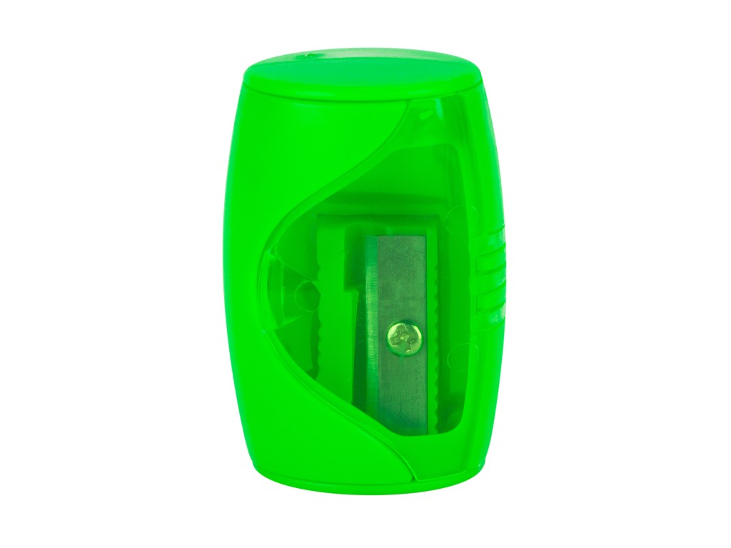 Точилка - бочонок "Цветик"с контейнером, зеленая